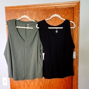 New With Tags Sonoma Green and Black Boxy Tank Tops, 2x Being Sold Together